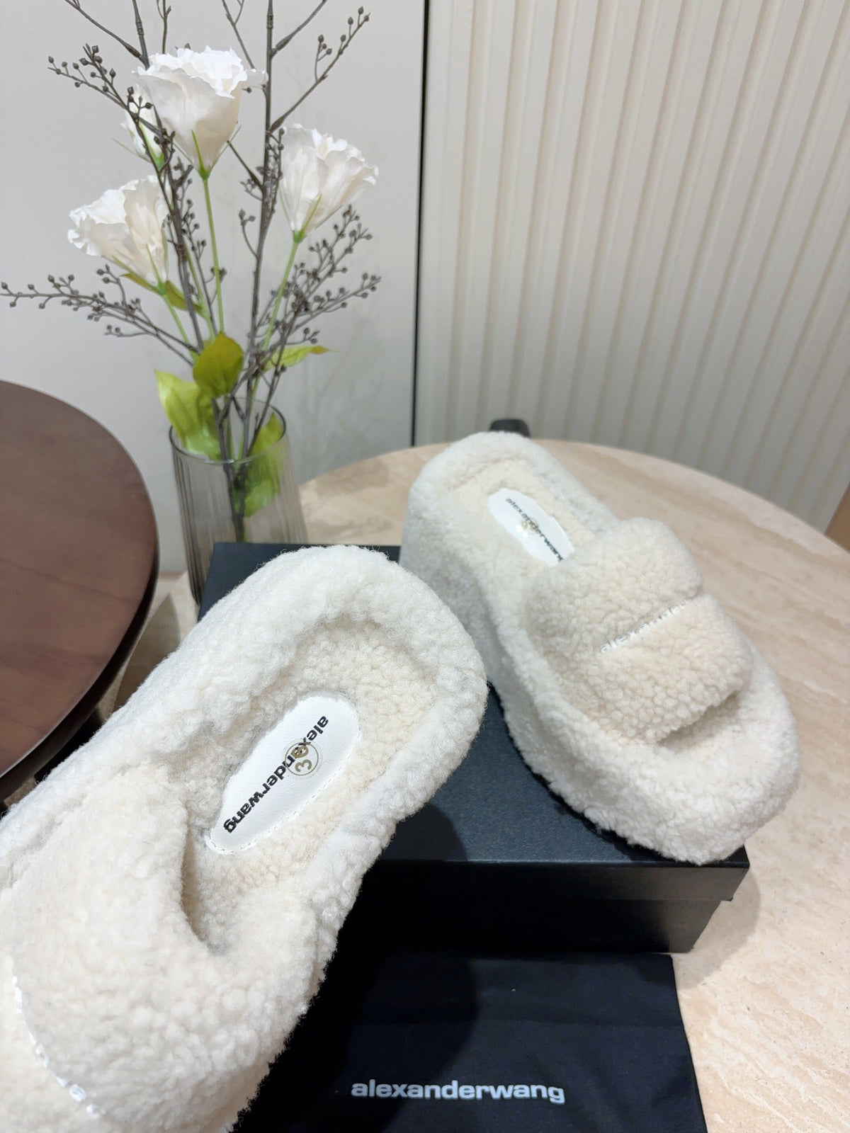 Women’s Sheepskin Fur Platform Slippers
