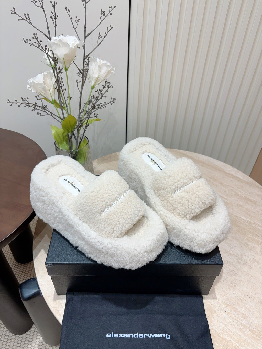 Women’s Sheepskin Fur Platform Slippers