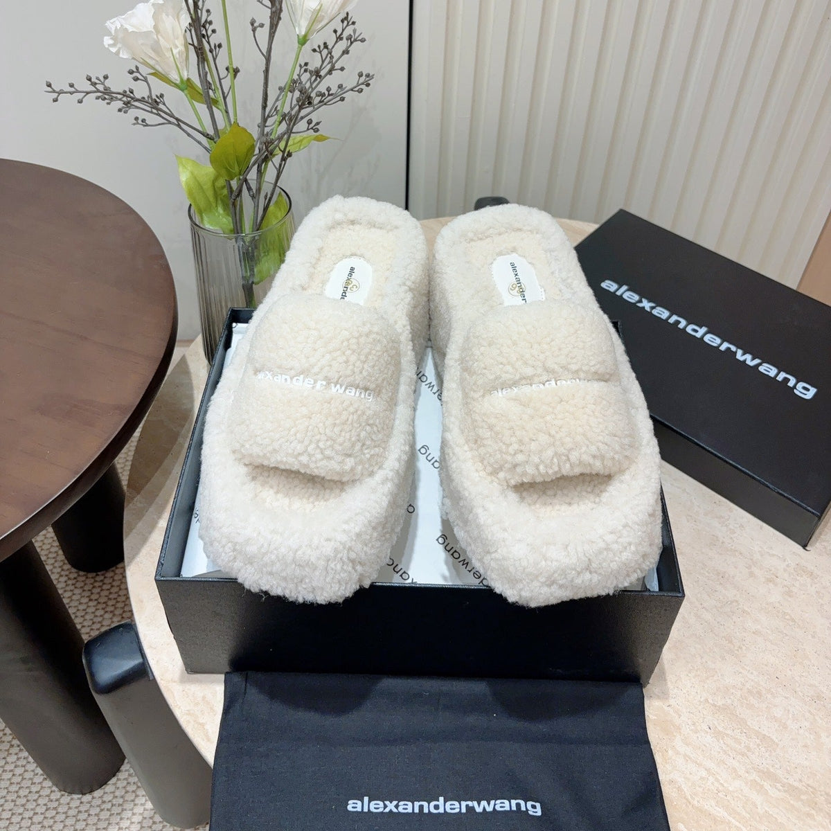 Women’s Sheepskin Fur Platform Slippers