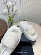 Women’s Sheepskin Fur Platform Slippers