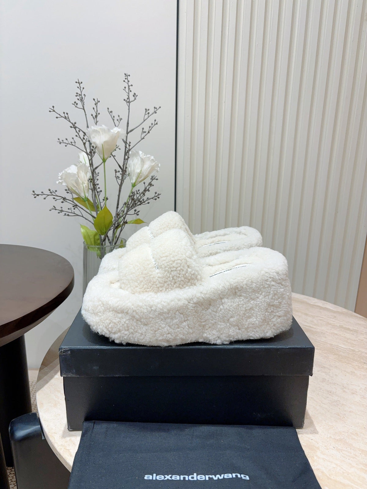 Women’s Sheepskin Fur Platform Slippers
