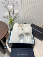 Women’s Sheepskin Fur Platform Slippers