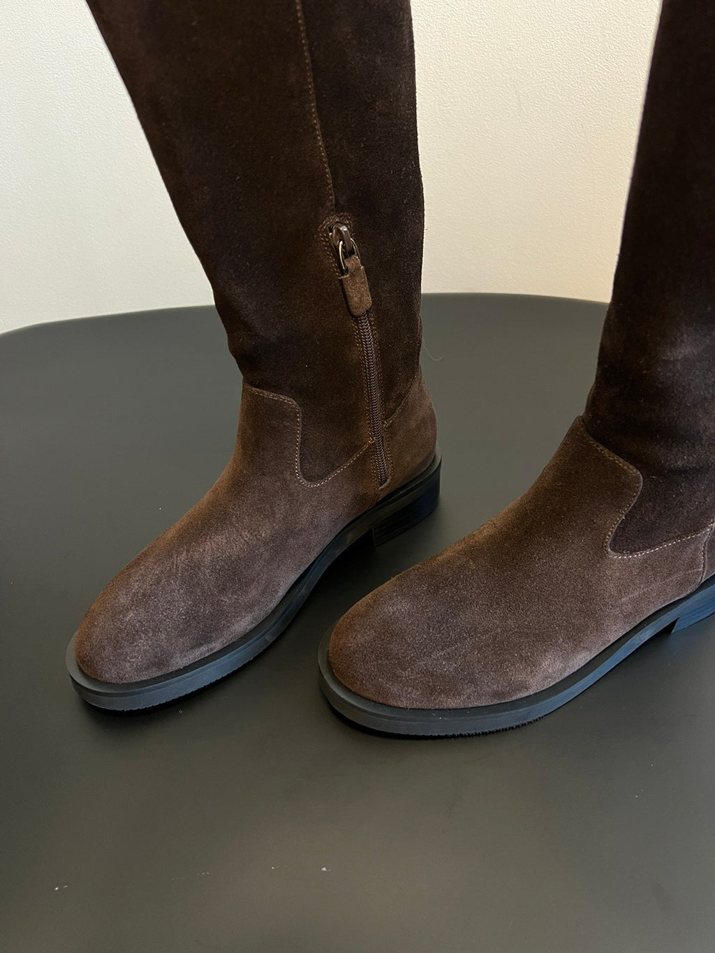 Women’s Long Leather Boots with Buckle