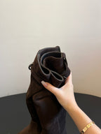 Women’s Long Leather Boots with Buckle