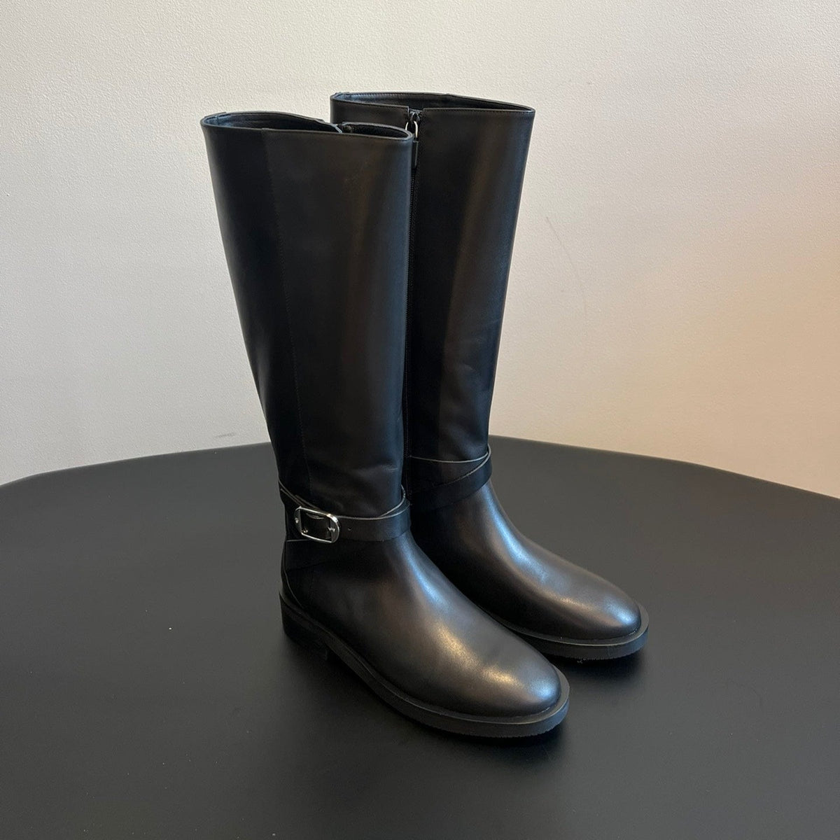Women’s Suede Calfskin Boots with Buckle