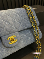 Denim Chain Flap Bag