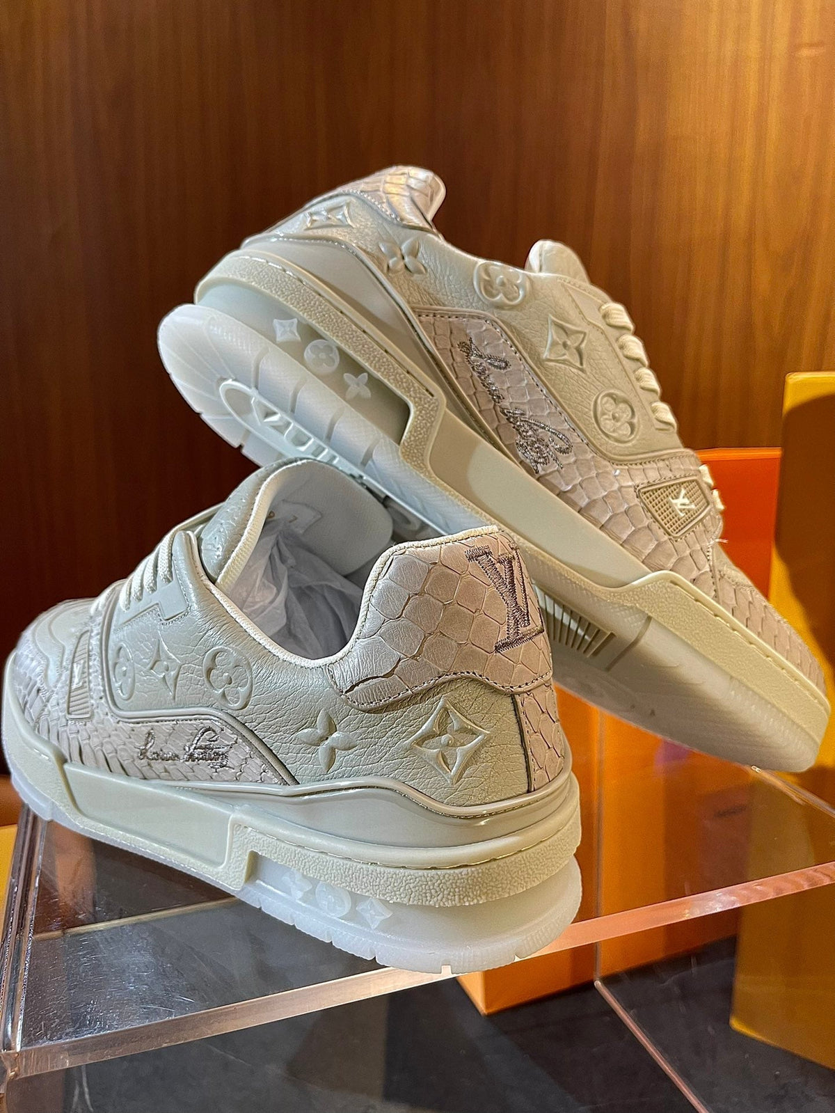 Limited Edition Snake-Pattern Embroidered Trainers