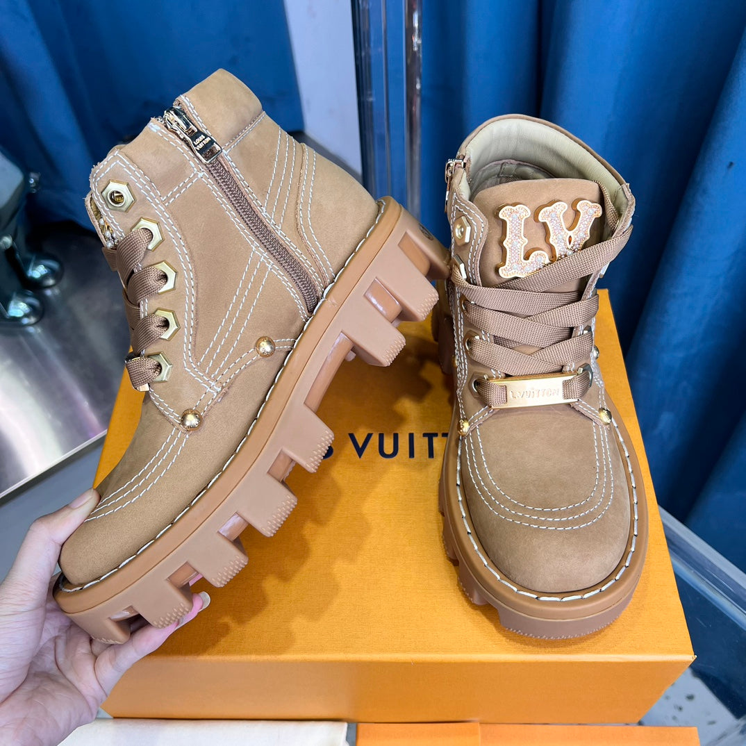 Premium Checker Series Chunky Sole Ankle Boots