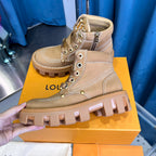 Premium Checker Series Chunky Sole Ankle Boots
