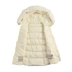 Hooded Down Jacket with Removable Fur Collar
