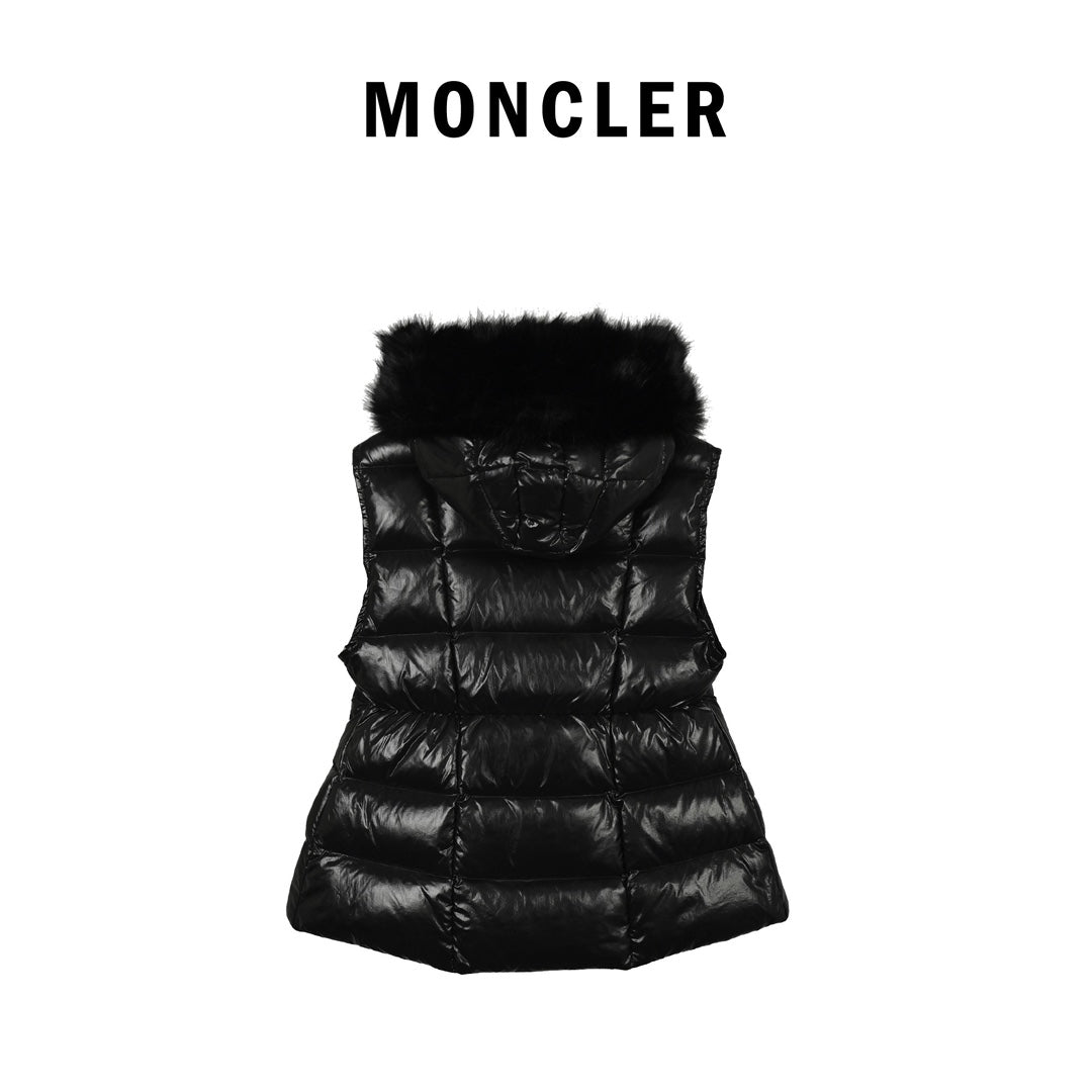 Hooded Down Jacket with Removable Fur Collar