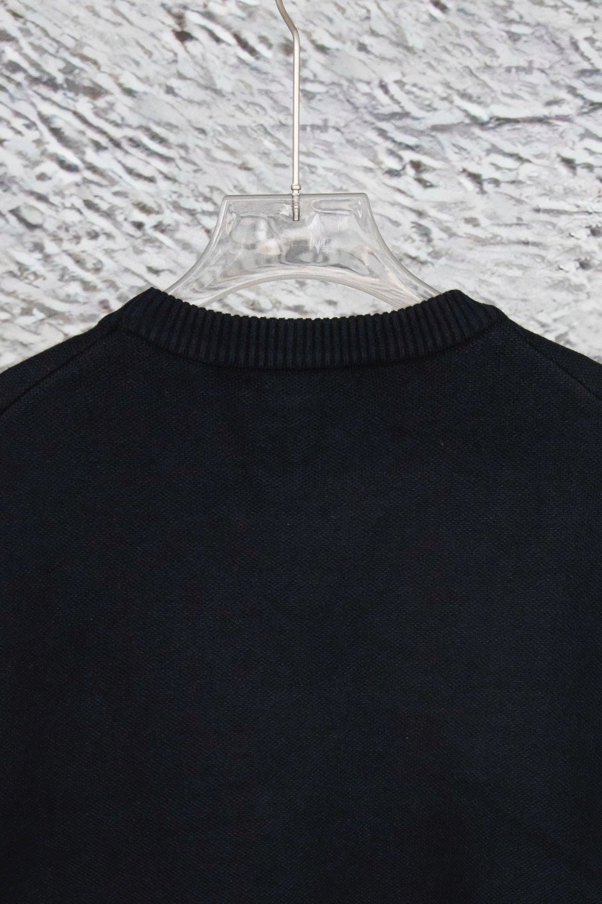 Black Knit Sweater with Pocket Detail