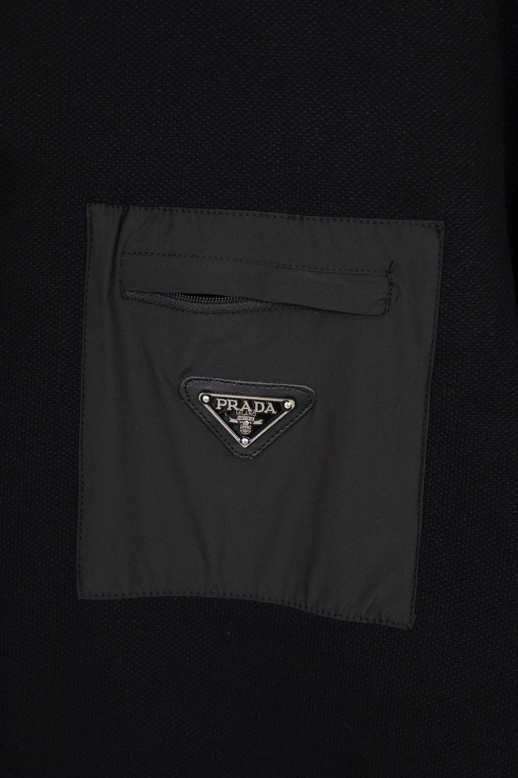 Black Knit Sweater with Pocket Detail