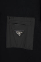 Black Knit Sweater with Pocket Detail