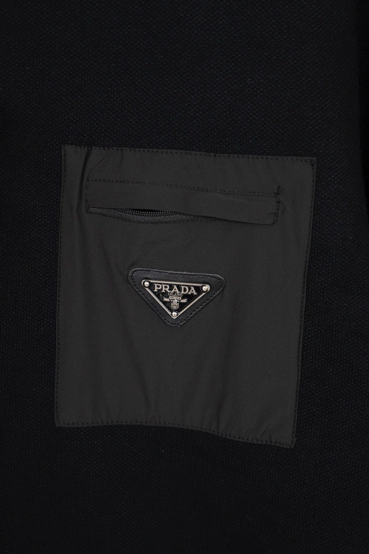 Black Knit Sweater with Pocket Detail