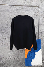 Black Knit Sweater with Pocket Detail