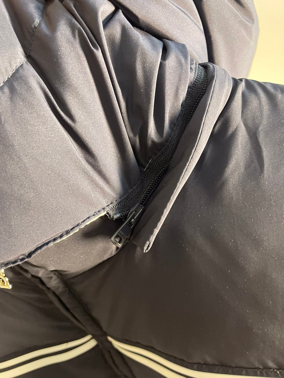 Navy Blue Hooded Goose Down Jacket