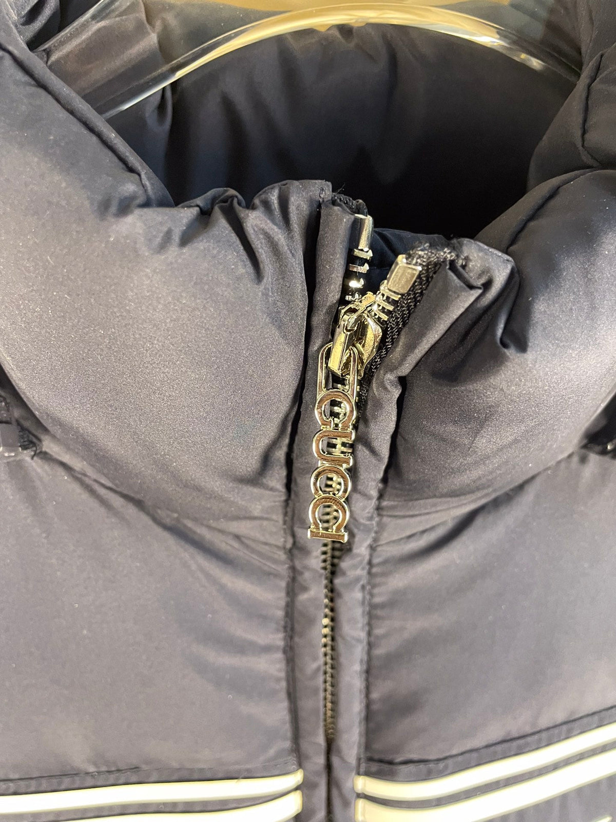 Navy Blue Hooded Goose Down Jacket