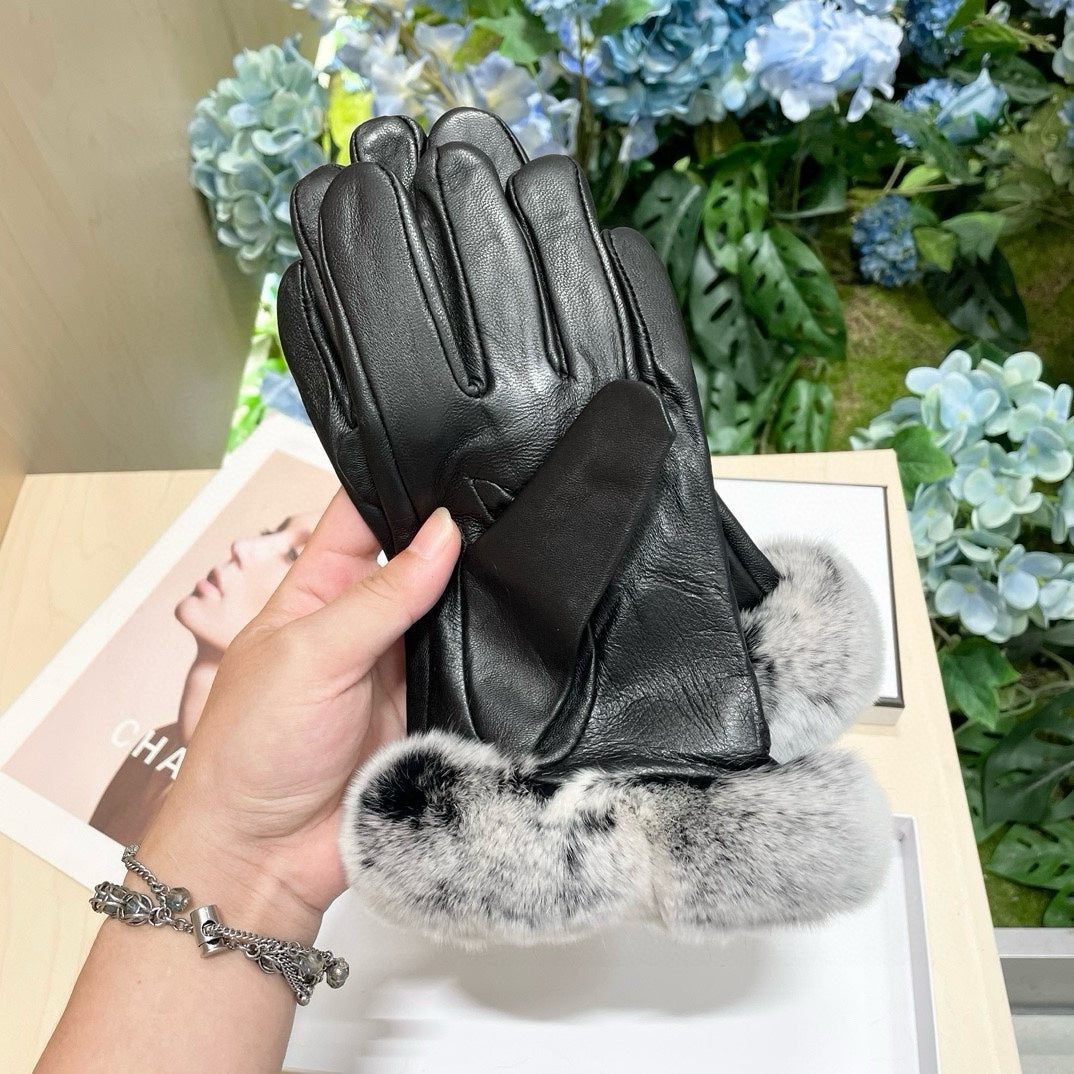 Luxury Sheepskin Gloves with Rabbit Fur Lining