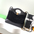 Classic Nubuck Sheepskin Shoulder Bag – 22cm