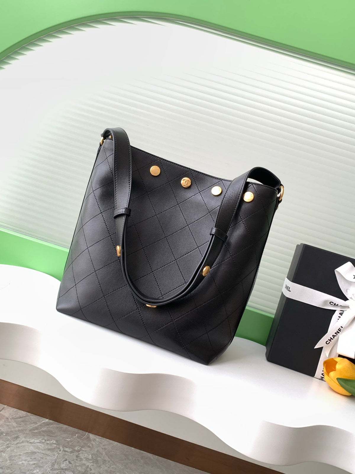 Classic Studded Bucket Bag – 28cm