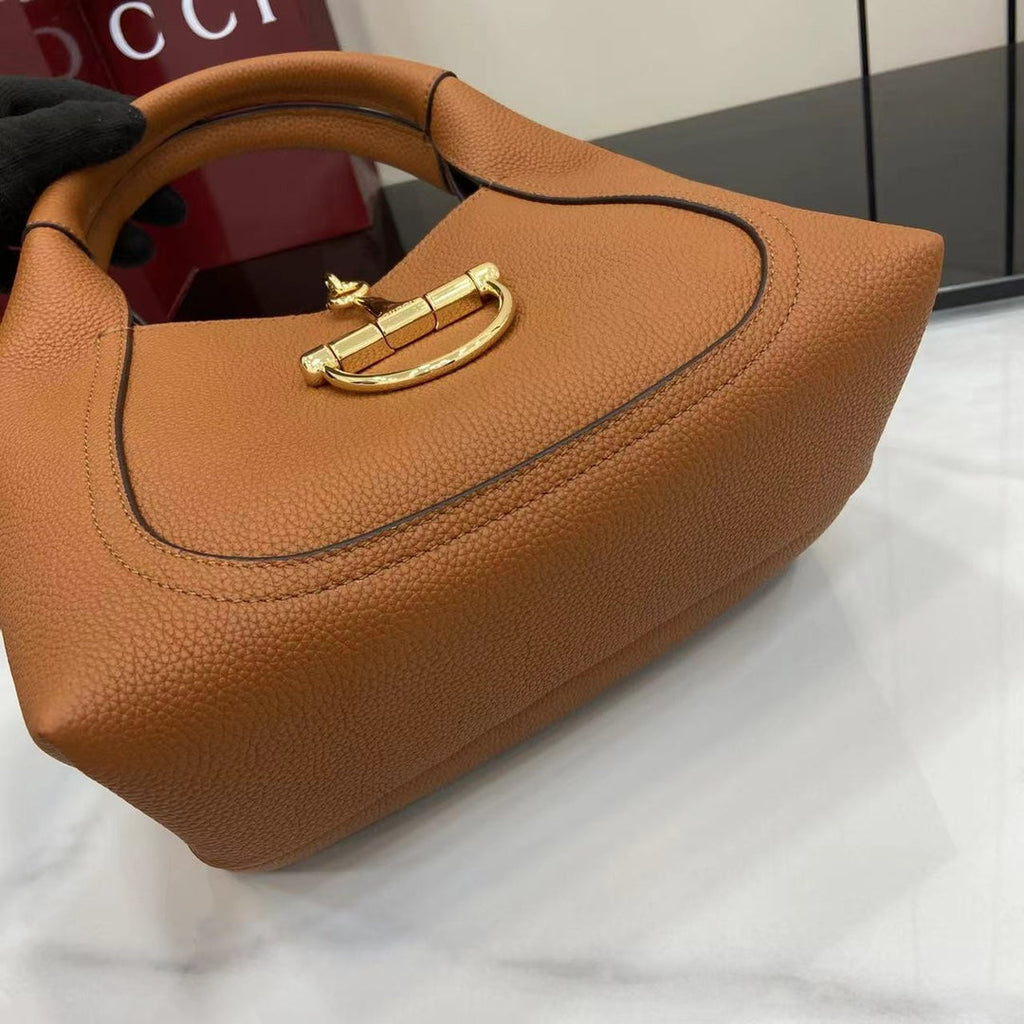 Softbit Shoulder Bag Brown Leather