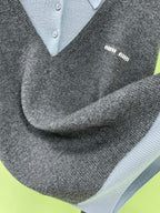 Two-Piece Effect Wool Knit Sweater