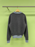 Two-Piece Effect Wool Knit Sweater