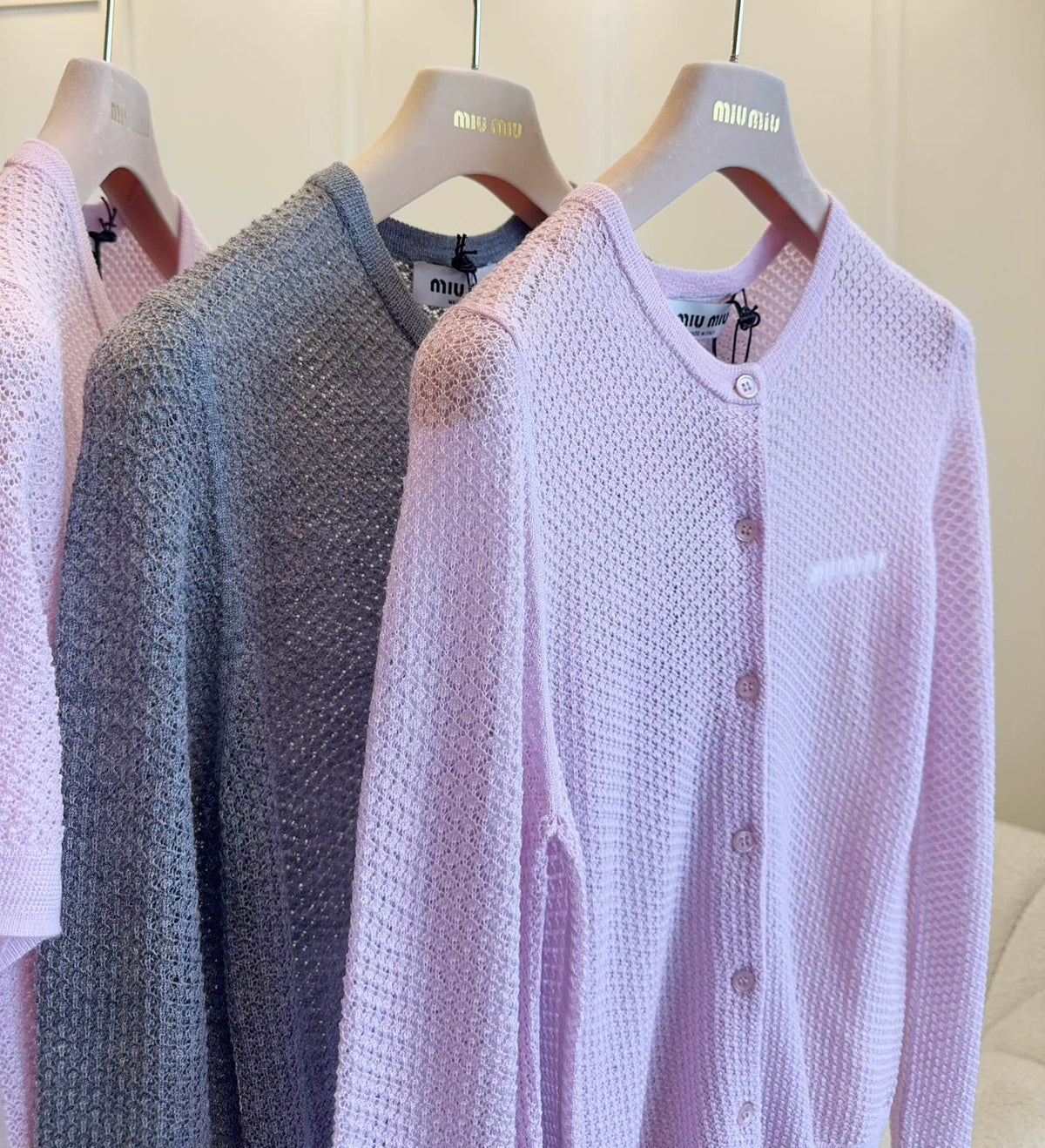 MM Hollow Knit Wool Cardigan