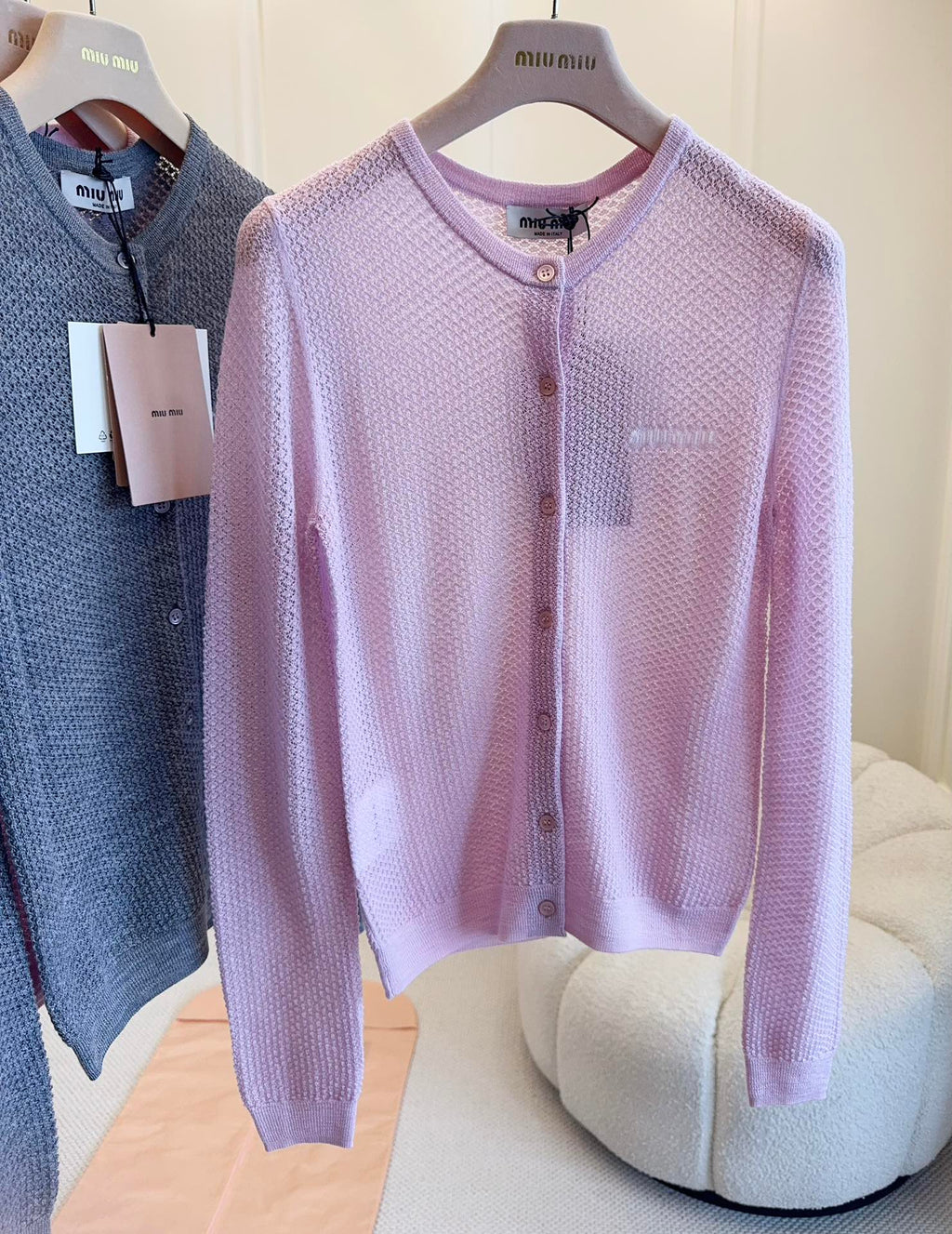 MM Hollow Knit Wool Cardigan