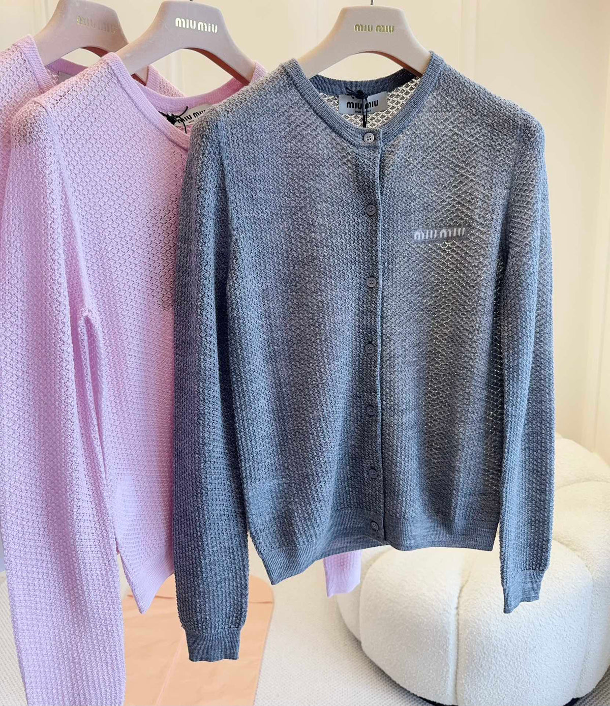 MM Hollow Knit Wool Cardigan