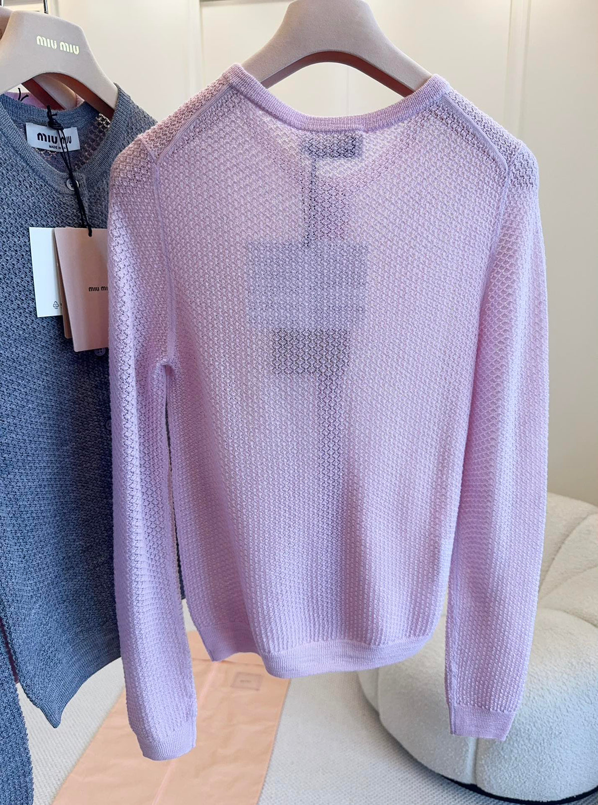 MM Hollow Knit Wool Cardigan
