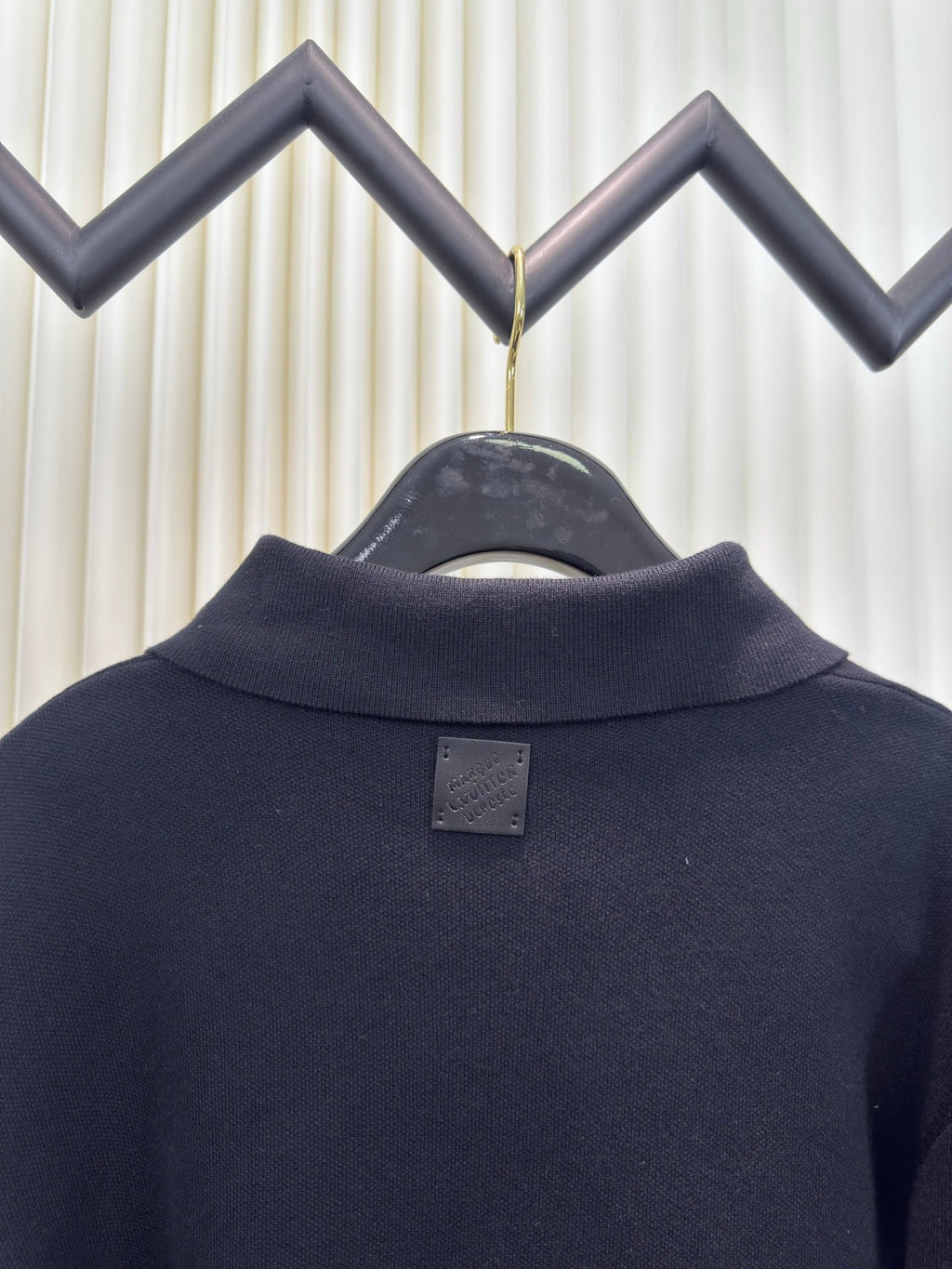Wool Knit Cardigan with Leather