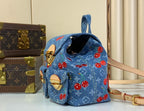 Backpack Monogram Denim Cerise