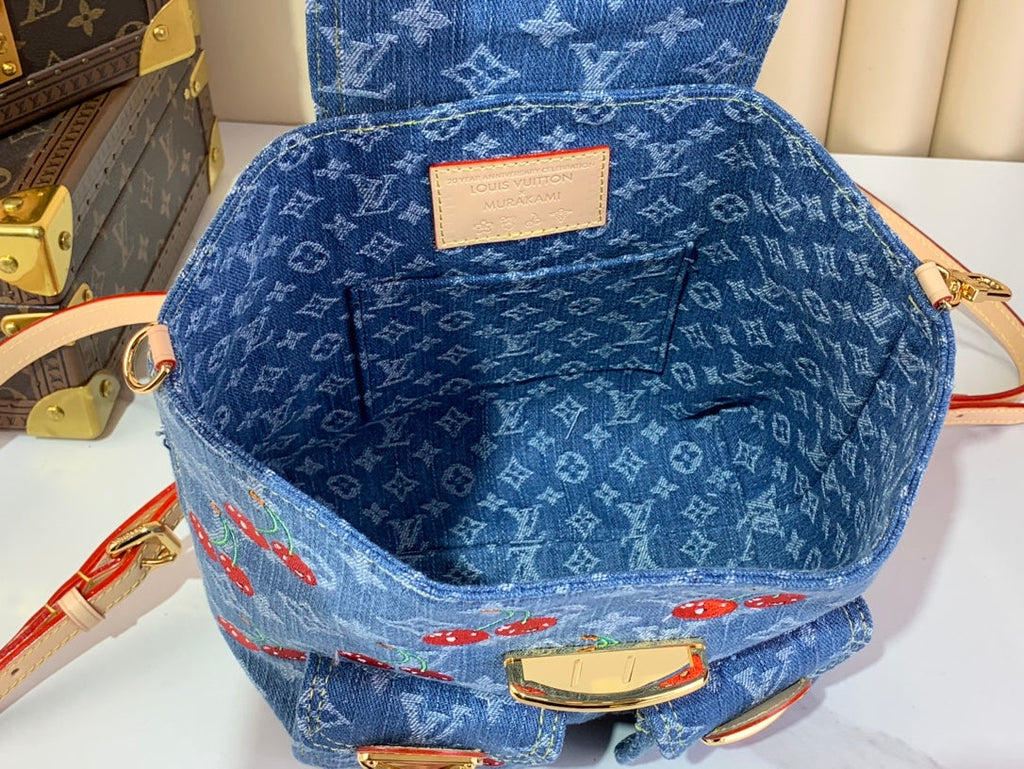 Backpack Monogram Denim Cerise