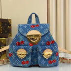 Backpack Monogram Denim Cerise