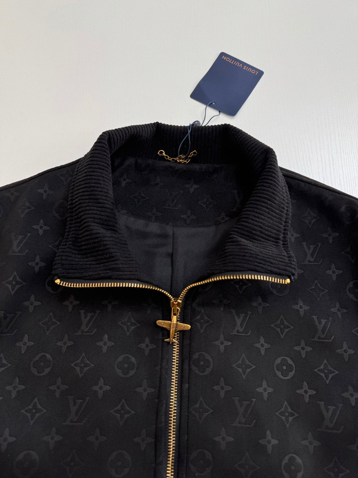 All-Over Monogram Leather-Style Jacket