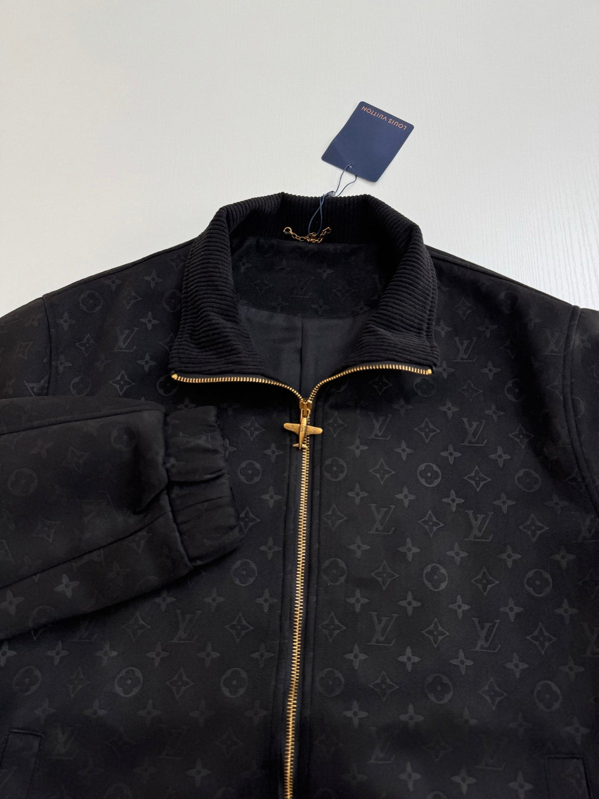All-Over Monogram Leather-Style Jacket