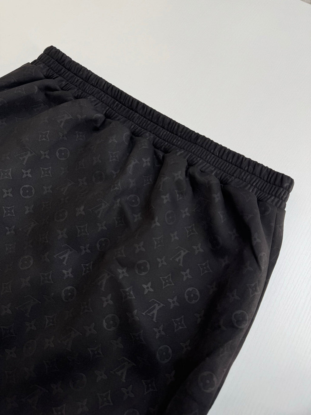 All-Over Monogram Leather-Style Jacket