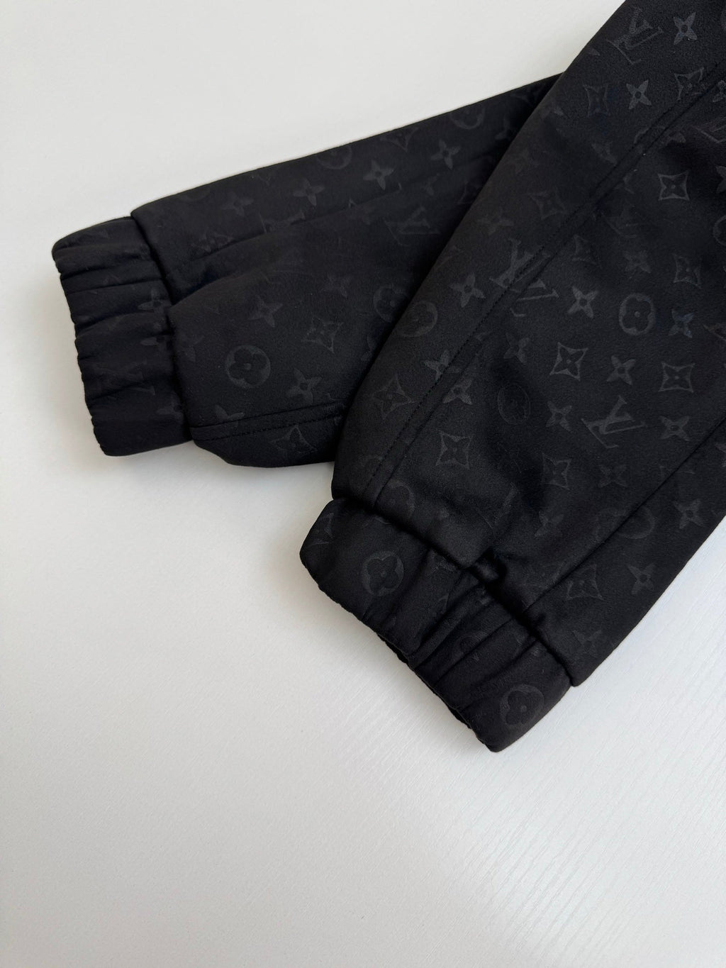 All-Over Monogram Leather-Style Jacket