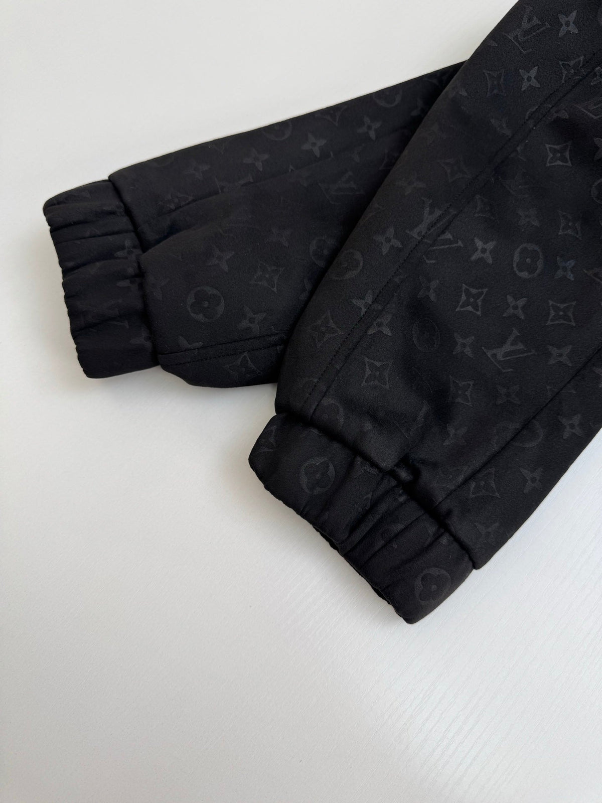 All-Over Monogram Leather-Style Jacket