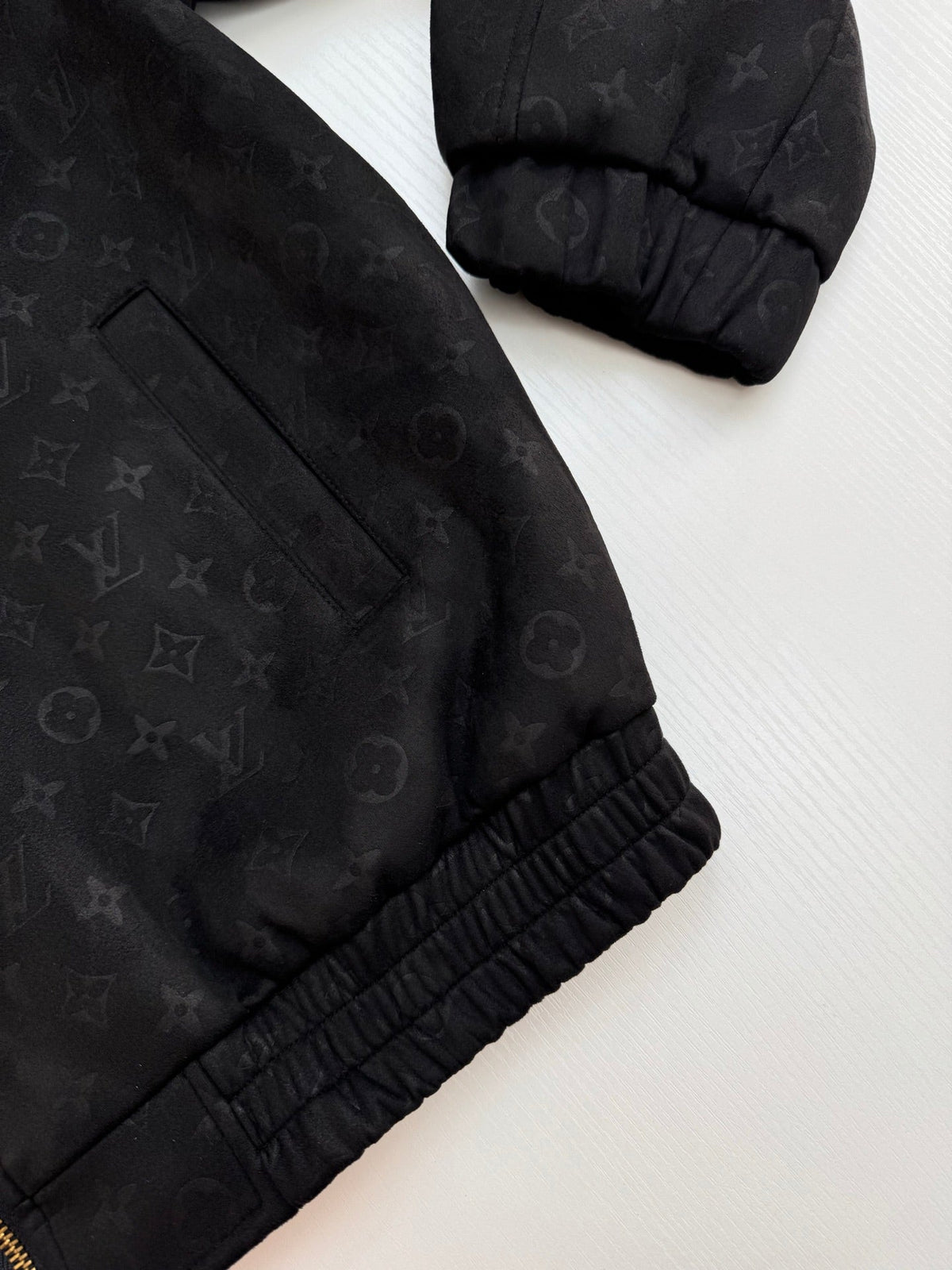 All-Over Monogram Leather-Style Jacket