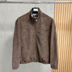 Italian Suede High-Collar Jacket