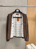 Italian Suede High-Collar Jacket