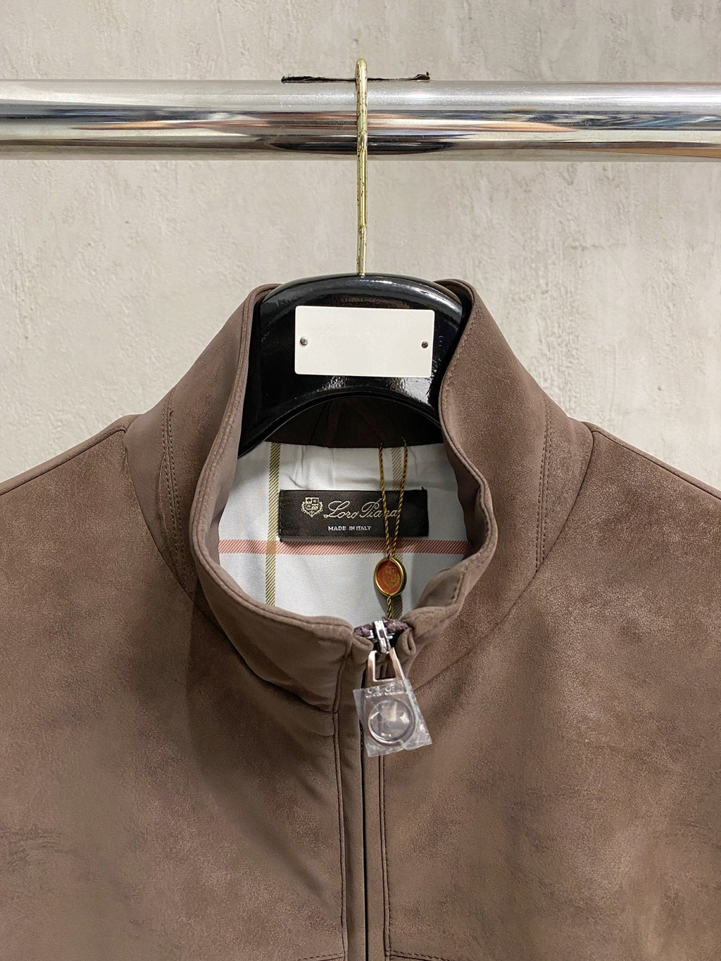 Italian Suede High-Collar Jacket