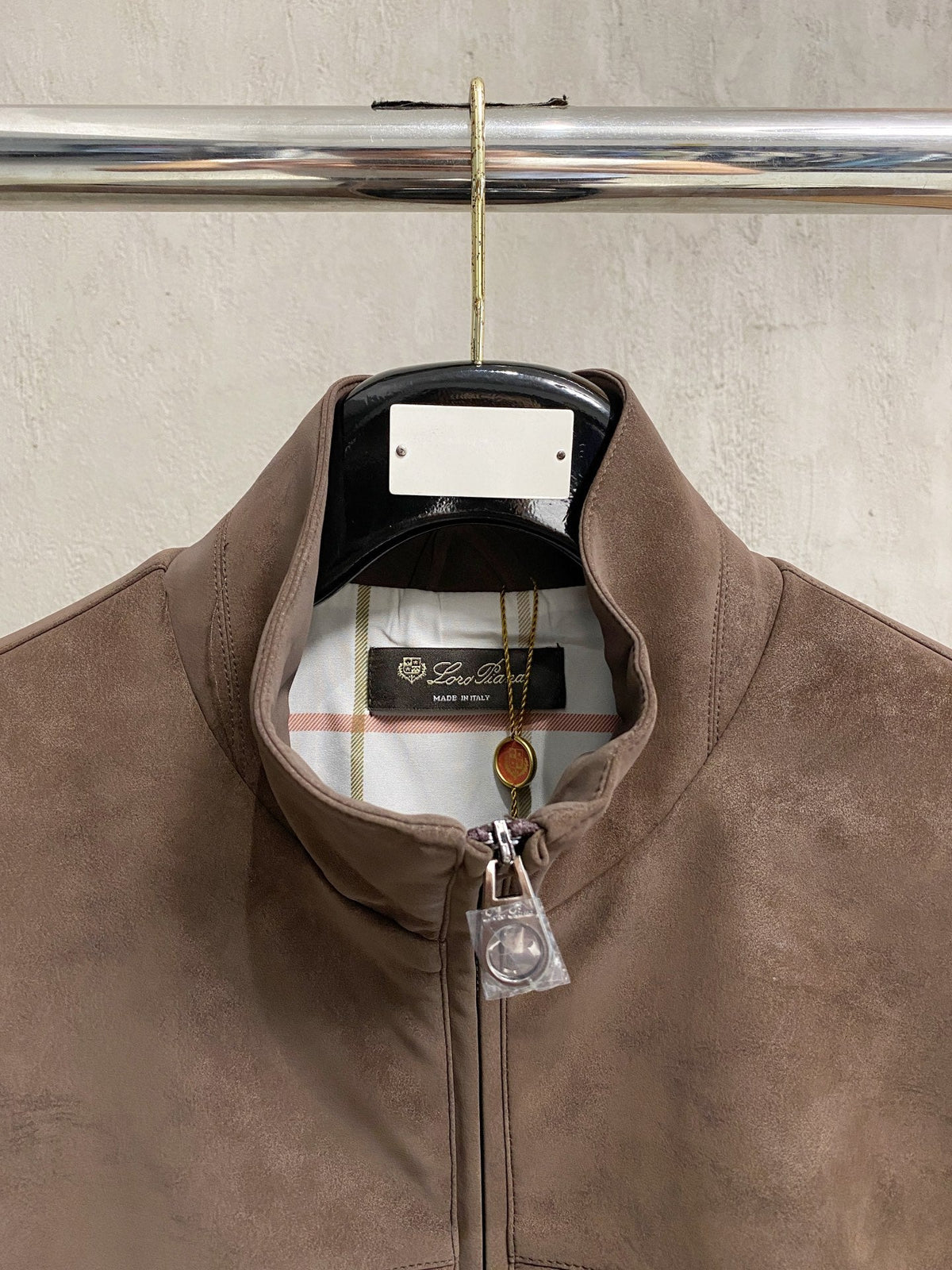 Italian Suede High-Collar Jacket