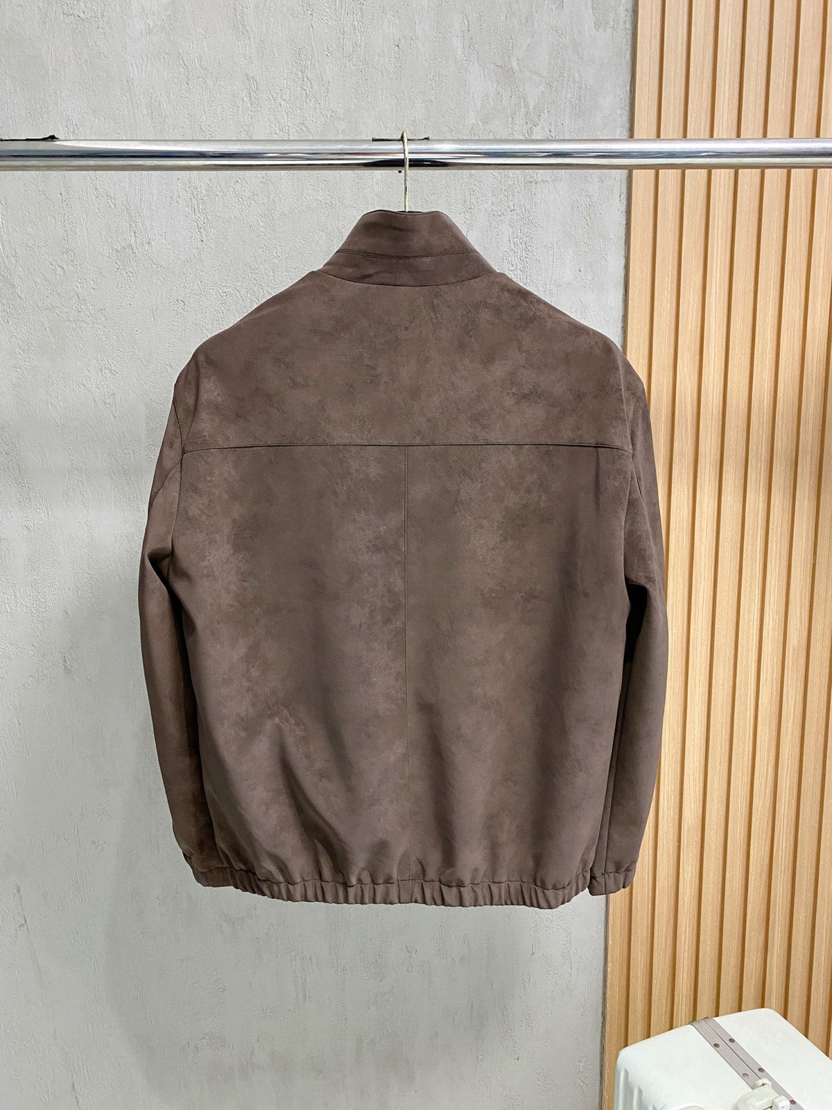 Italian Suede High-Collar Jacket
