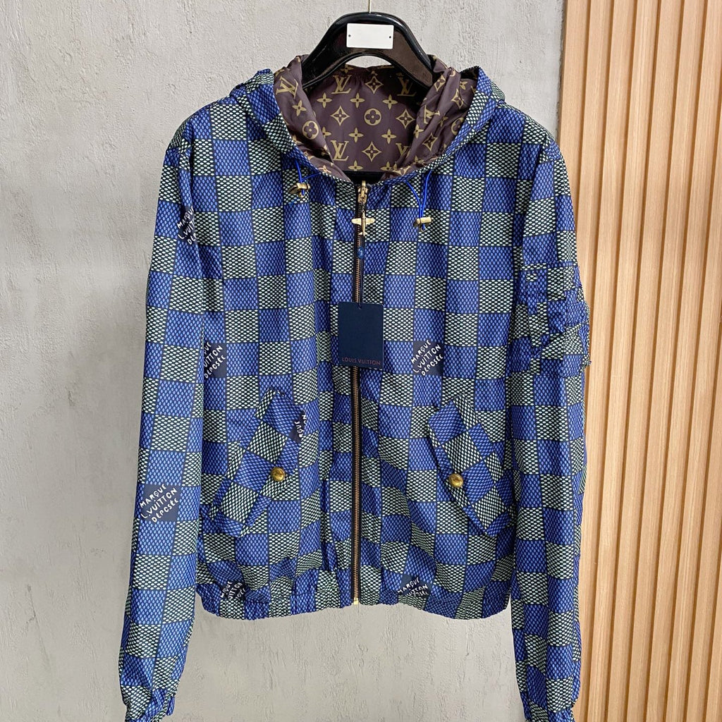 Reversible Jacquard Hooded Jacket