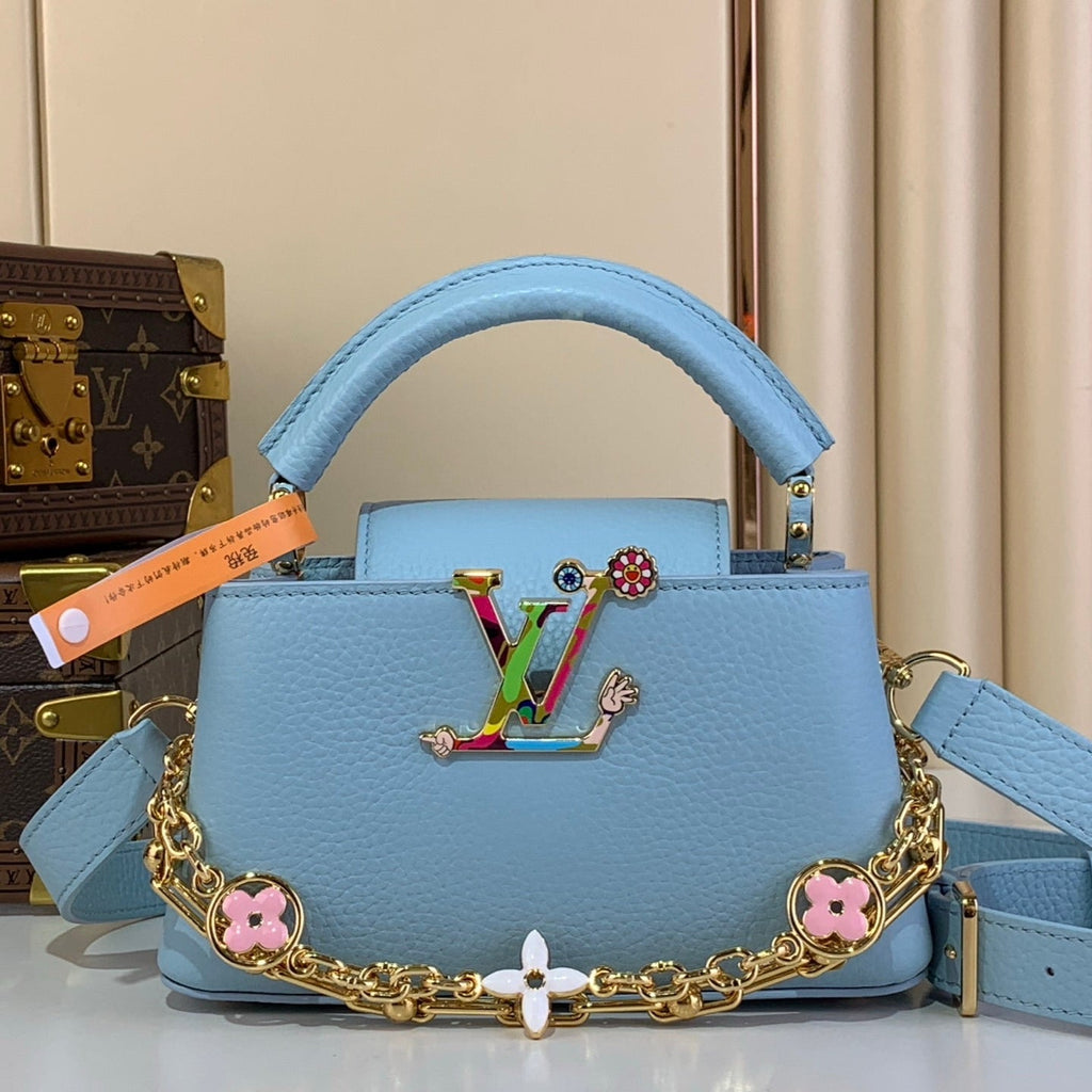 Capucines East West Mini Blue