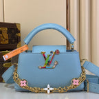 Capucines East West Mini Blue
